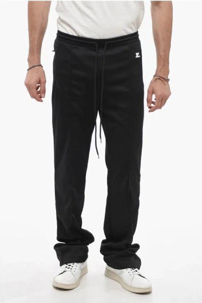 Courrèges Solid Color Joggers With Contrasting Logo In Black