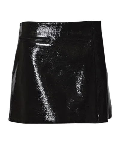 Courrèges Solid Color Midi Skirt In Black