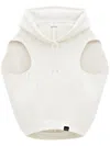 Courrèges Sleeveless Drawstring Hoodie In White