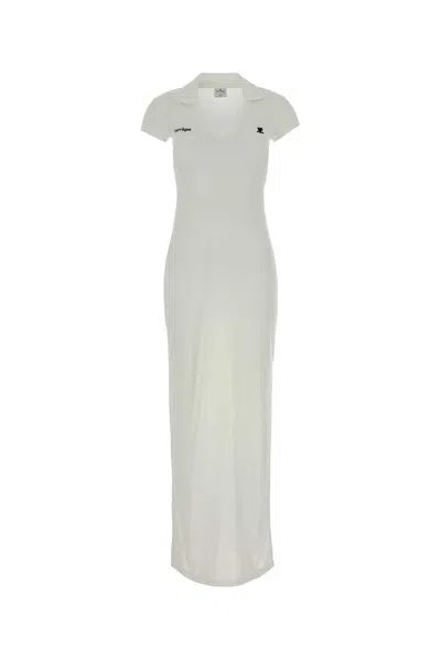 Courrèges Courreges Sports Polo Long Dress In Gray