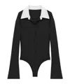 Courrèges Spread-collar Buttoned Jumpsuit In Black