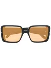 Courrèges Square Frame Sunglasses In Black