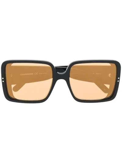 Courrèges Square Frame Sunglasses In Black