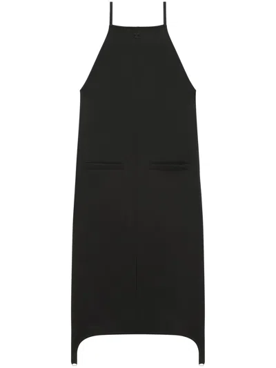 Courrèges Square-neck Midi Dress In Black
