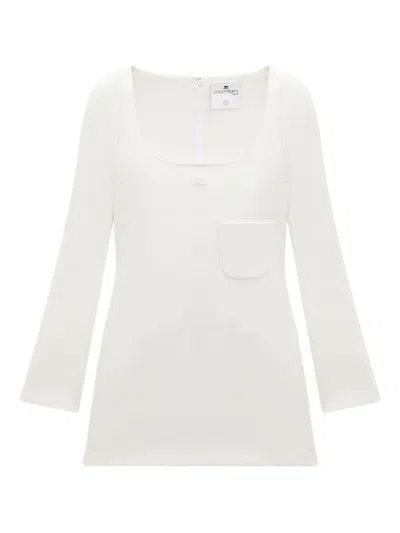 Courrèges Square-neck Mini Dress In White