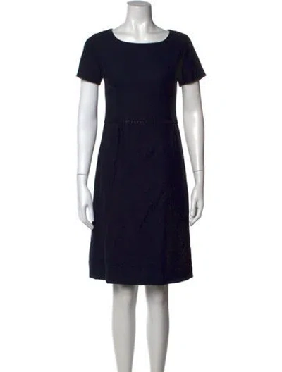 Pre-owned Courrèges Square Neckline Knee-length Dress In Black