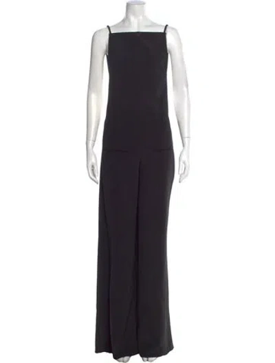 Pre-owned Courrèges Square Neckline Long Dress In Black