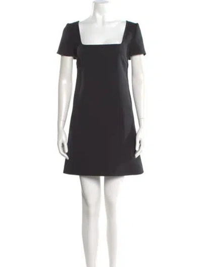 Pre-owned Courrèges Square Neckline Mini Dress In Black
