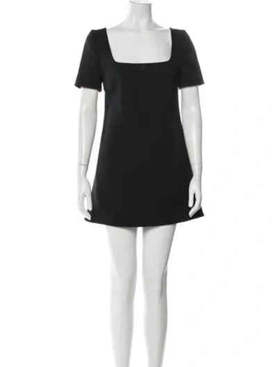 Pre-owned Courrèges Square Neckline Mini Dress In Black
