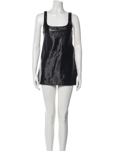 Pre-owned Courrèges Square Neckline Mini Dress In Blue