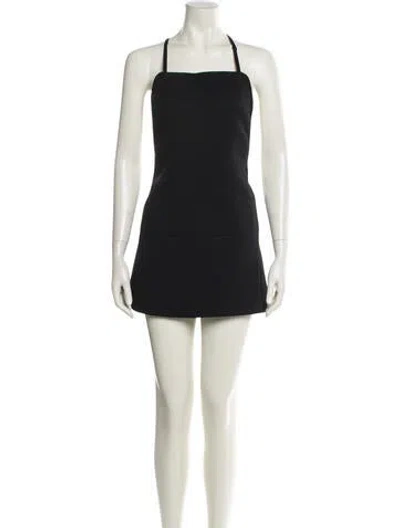 Pre-owned Courrèges Square Neckline Mini Dress In Blue