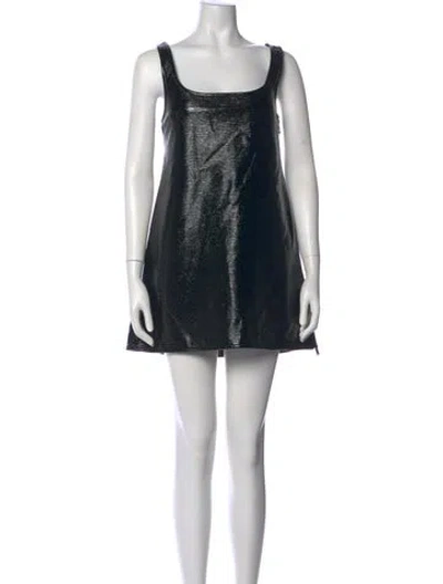 Pre-owned Courrèges Square Neckline Mini Dress In Blue