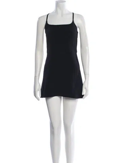 Pre-owned Courrèges Square Neckline Mini Dress In Blue