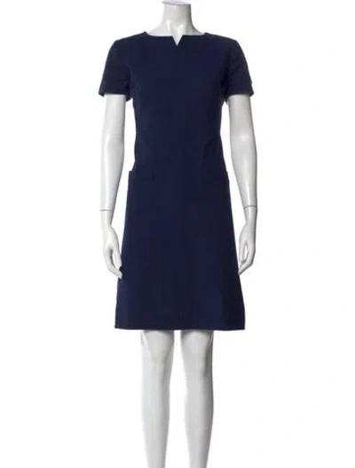 Pre-owned Courrèges Square Neckline Mini Dress In Blue