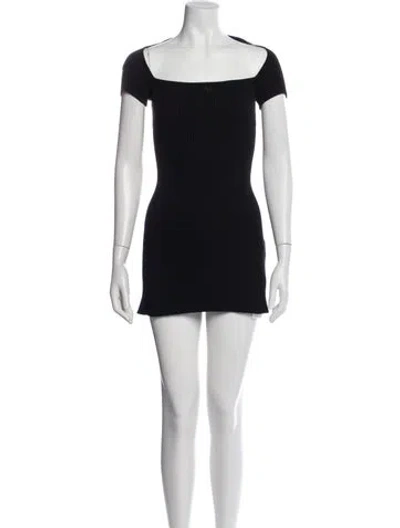 Pre-owned Courrèges Square Neckline Mini Dress In Blue