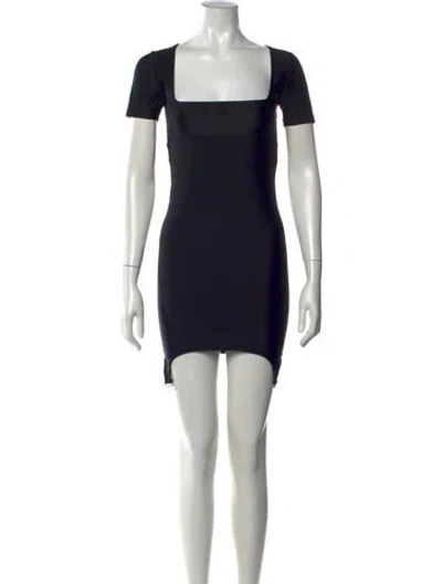 Pre-owned Courrèges Square Neckline Mini Dress In Blue
