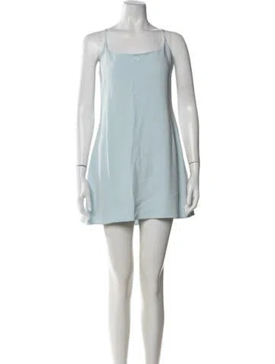 Pre-owned Courrèges Square Neckline Mini Dress In Blue