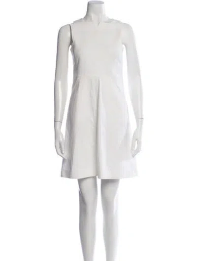 Pre-owned Courrèges Square Neckline Mini Dress In Neutral