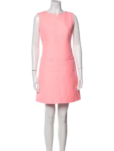 Pre-owned Courrèges Square Neckline Mini Dress In Pink