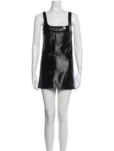 Pre-owned Courrèges Square Neckline Mini Dress W/ Tags In Black