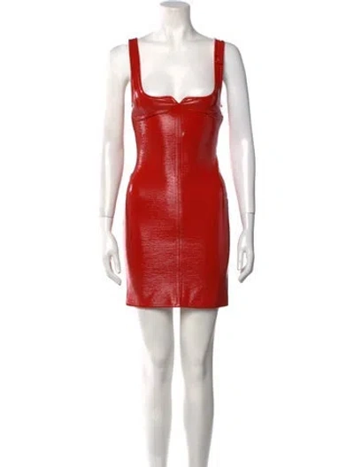 Pre-owned Courrèges Square Neckline Mini Dress W/ Tags In Orange