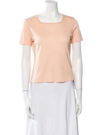 Pre-owned Courrèges Square Neckline Short Sleeve T-shirt In Orange