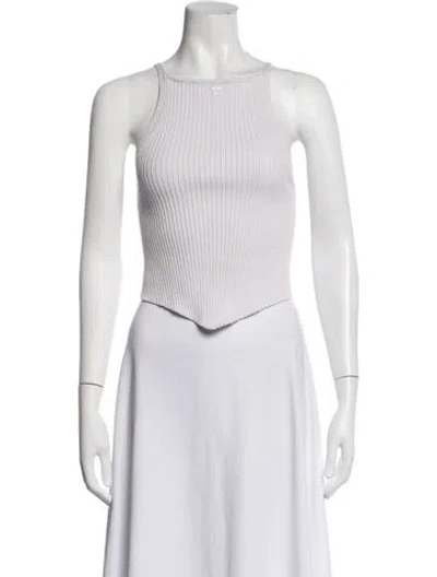 Pre-owned Courrèges Square Neckline Sleeveless Crop Top In Pink/white
