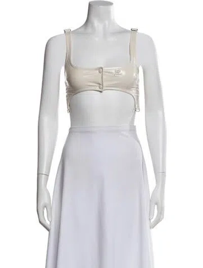 Pre-owned Courrèges Square Neckline Sleeveless Crop Top W/ Tags In Neutral