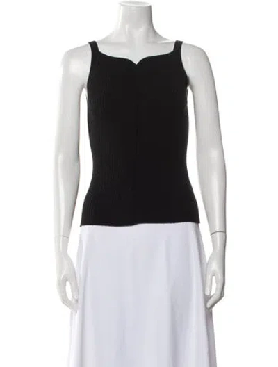 Pre-owned Courrèges Square Neckline Sleeveless Top In Black