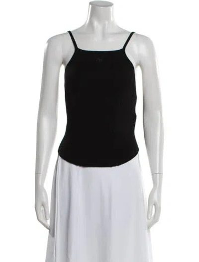 Pre-owned Courrèges Square Neckline Sleeveless Top In Black
