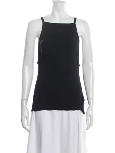 Pre-owned Courrèges Square Neckline Sleeveless Top In Black