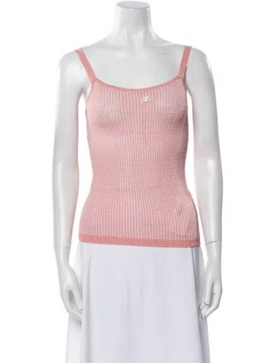 Pre-owned Courrèges Square Neckline Sleeveless Top In Pink