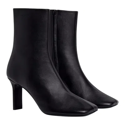 Courrèges Square Toe 80 Nappa Ankle Boots In Black