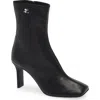 Courrèges Square Toe Bootie In Black