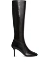 Courrèges Square-toe Calf-leather Knee-high Boots In Black