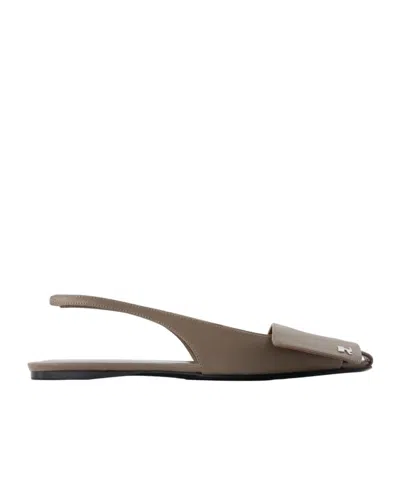 Courrèges Square-toe Flat Sandals In Brown