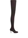 Courrèges Square-toe Mesh Boots In Brown