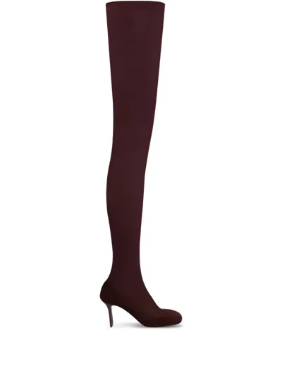 Courrèges Square-toe Mesh Over-the-knee Boots In Multi