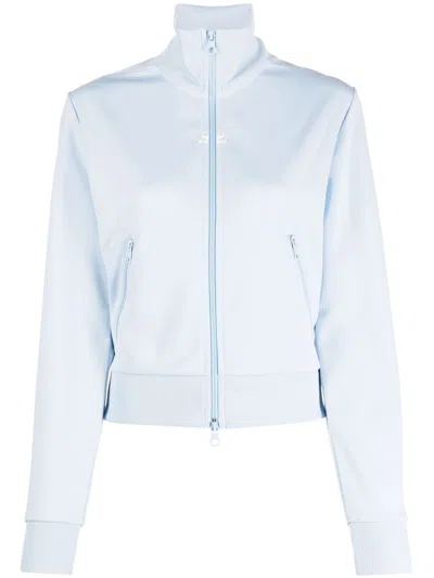 Courrèges Stand-up-collar Zip-up Sweater In Blau