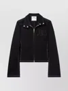 Courrèges Topstitched Denim Biker Jacket