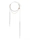 Courrèges Stone Multi-chain Necklace In Silver