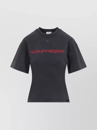 COURRÈGES STONE PRINTED T-SHIRT BELTED