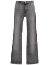 Courrèges Stonewashed Straight-leg Cotton Jeans In Gray