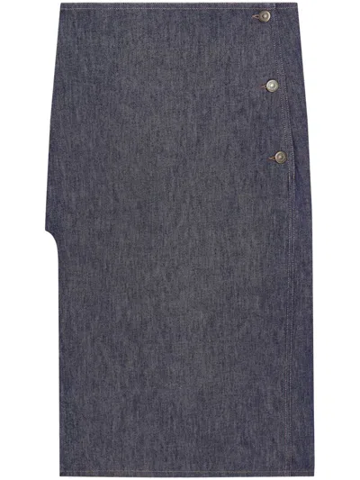 Courrèges Straight Denim Skirt In Black