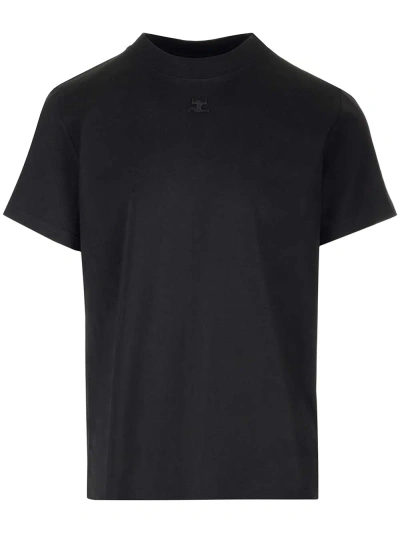 Courrèges Straight Fit T-shirt In Black