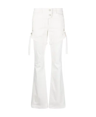 Courrèges Straight-leg Cotton Trousers In White