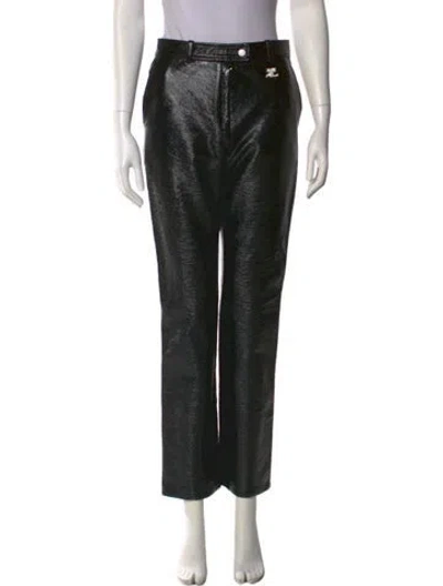 Pre-owned Courrèges Straight Leg Pants In Black