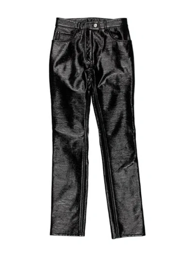Pre-owned Courrèges Straight Leg Pants In Black