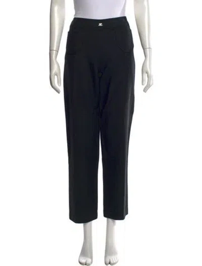 Pre-owned Courrèges Straight Leg Pants In Black