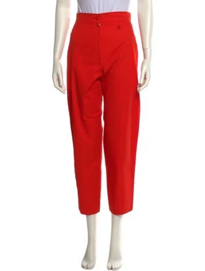 Pre-owned Courrèges Straight Leg Pants In Orange